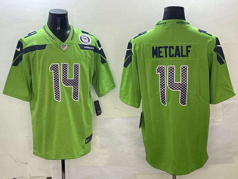 Men Seattle Seahawks #14 Metcalf Green Second generation 2025 Nike Limited NFL Jersey style 2